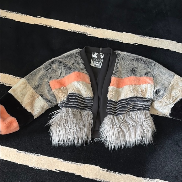 Young Fabulous & Broke Jackets & Blazers - Young Fabulous & Broke Multicolor Faux Fur Bomber Jacket